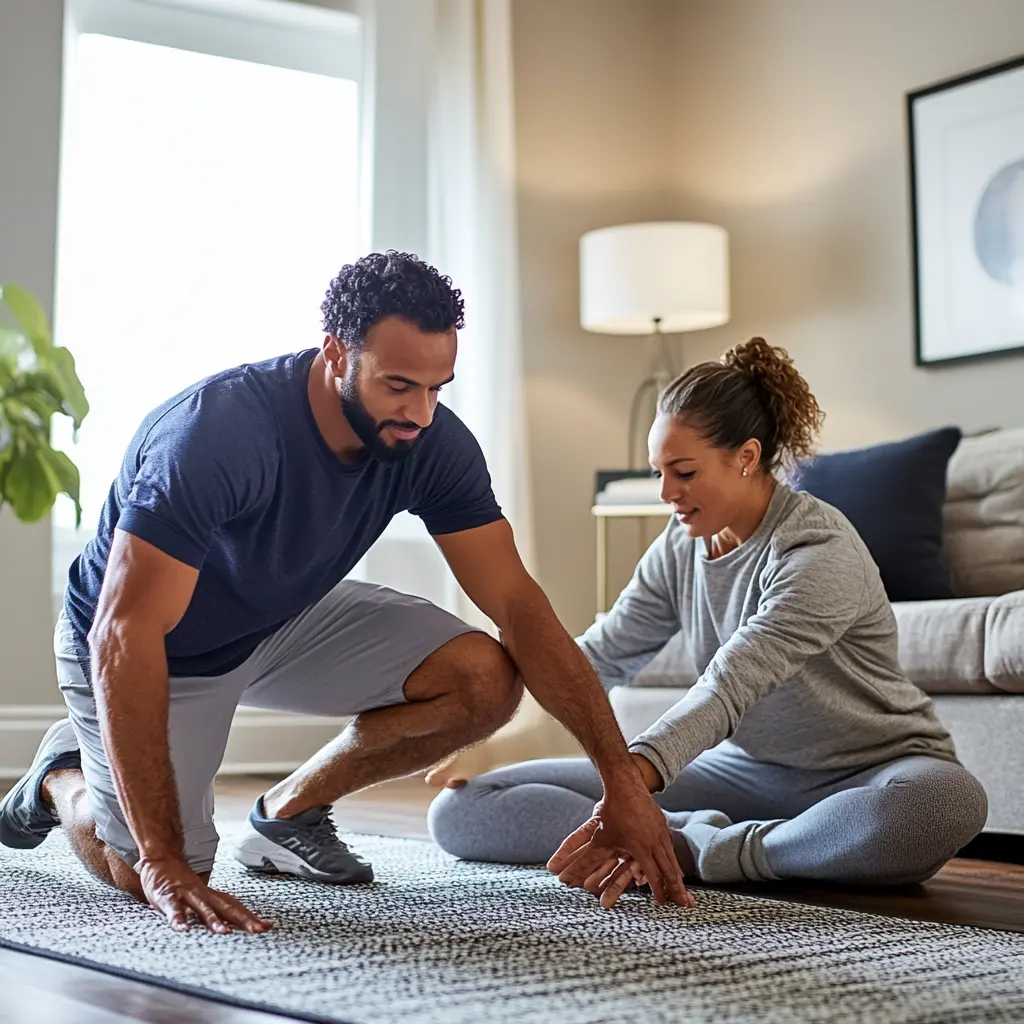 Man undergoing physical therapy
